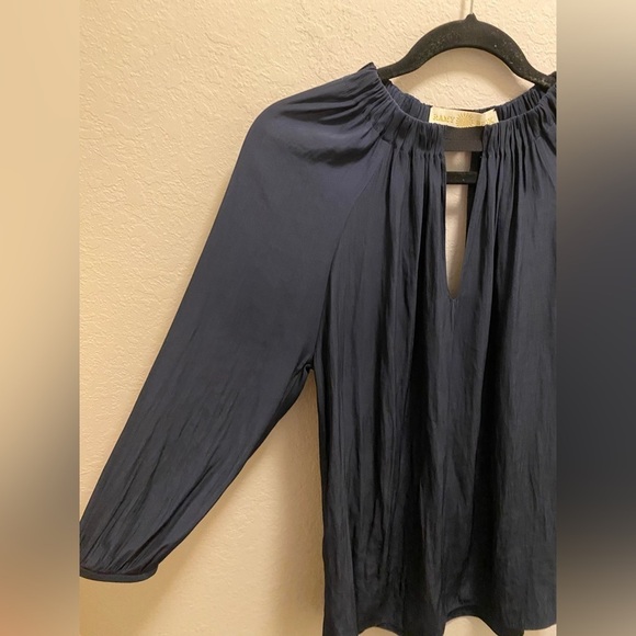 Ramy Brook Meryl Cold Shoulder Blouse In Navy Blue - Picture 6 of 12